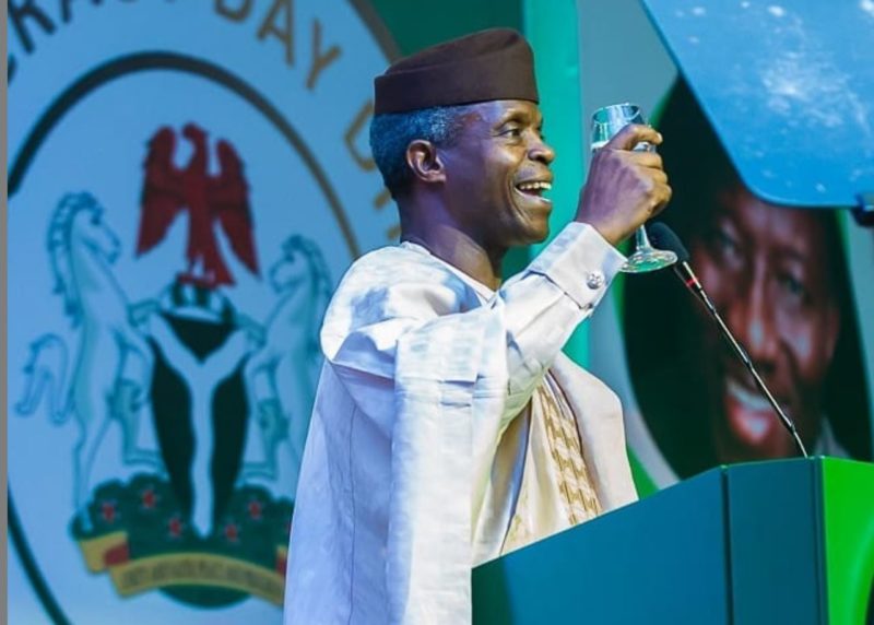 Osinbajo making a toast